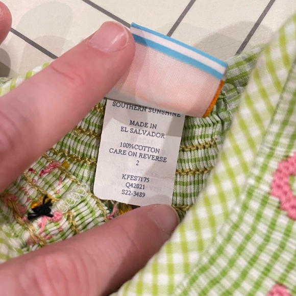 NWT Southern Sunshine Gingham Smocked Flamingo Dress - Picture 9 of 13